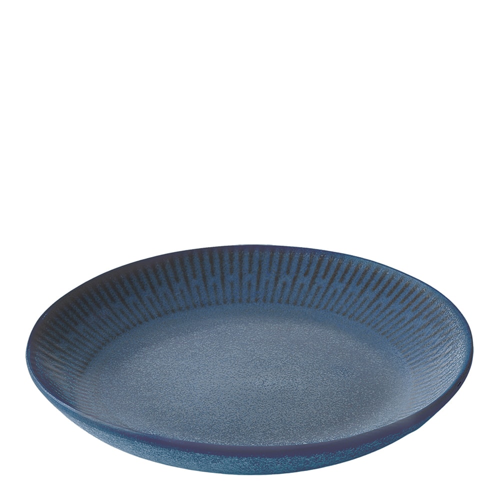 Relief Stoneware Djup Tallrik 22 cm Blå