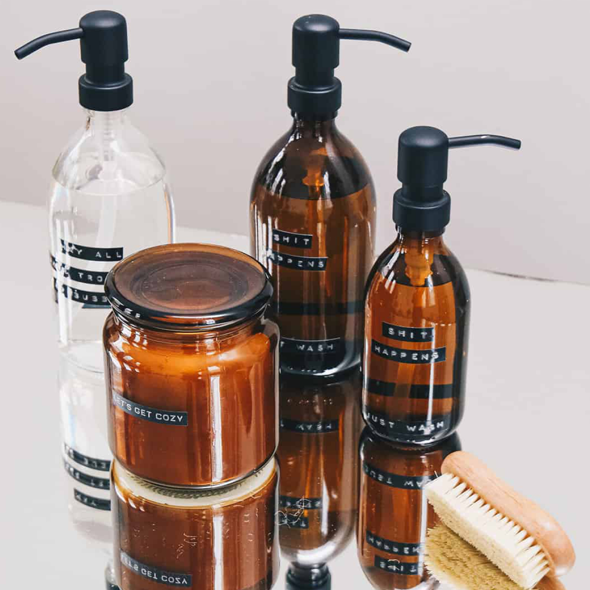 Handtvål med pump 0,25 L Svart/Brun