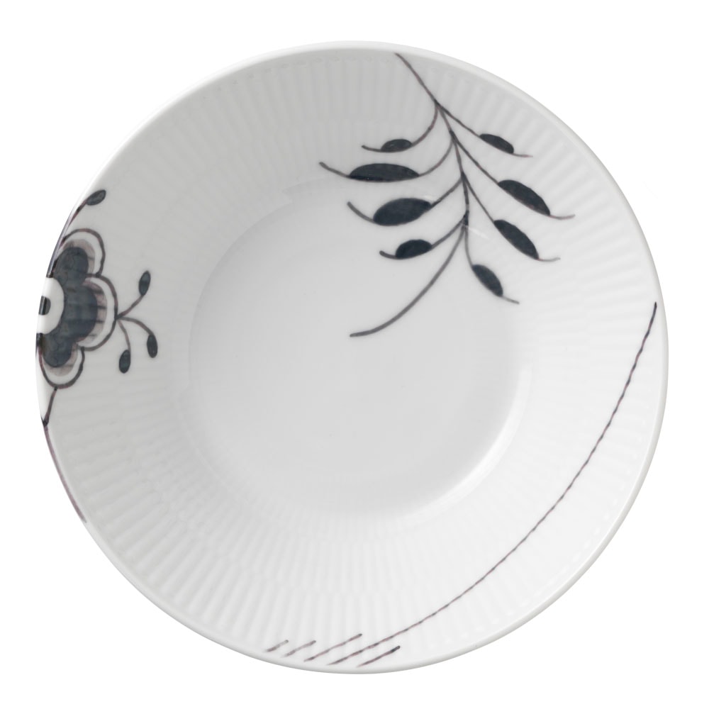 Black Fluted Mega Djup Tallrik 17 cm