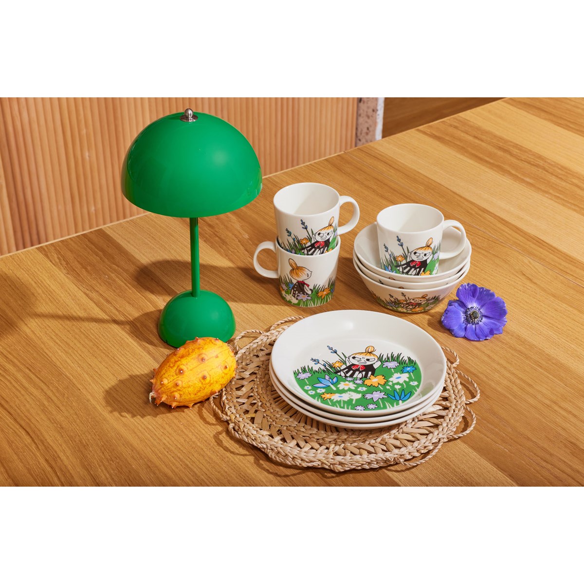 Mumin Skål Lilla My på Ängen 15 cm Vit/Grön