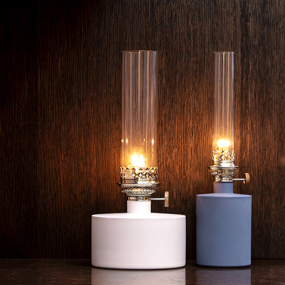 Patina Oljelampa Liten Blå