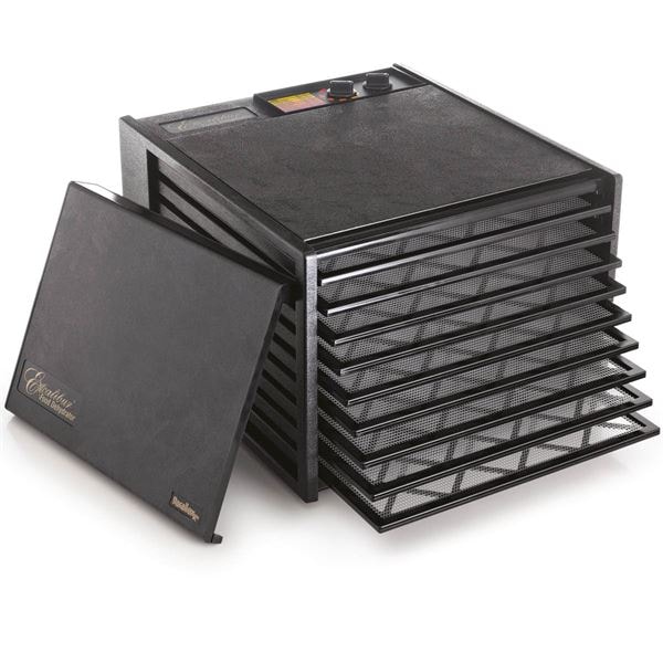 Mattork m/9 hyller 43 cm svart