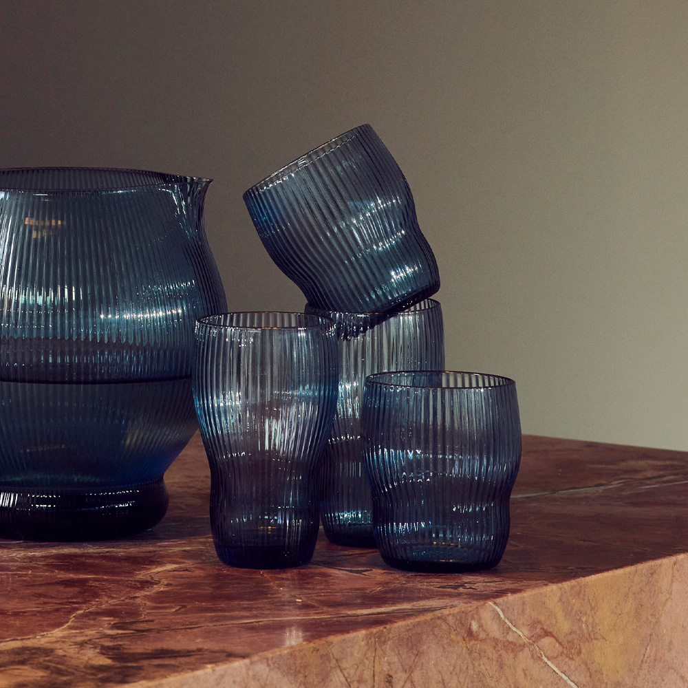 Pum Glas 9 cm 2-pack Blå