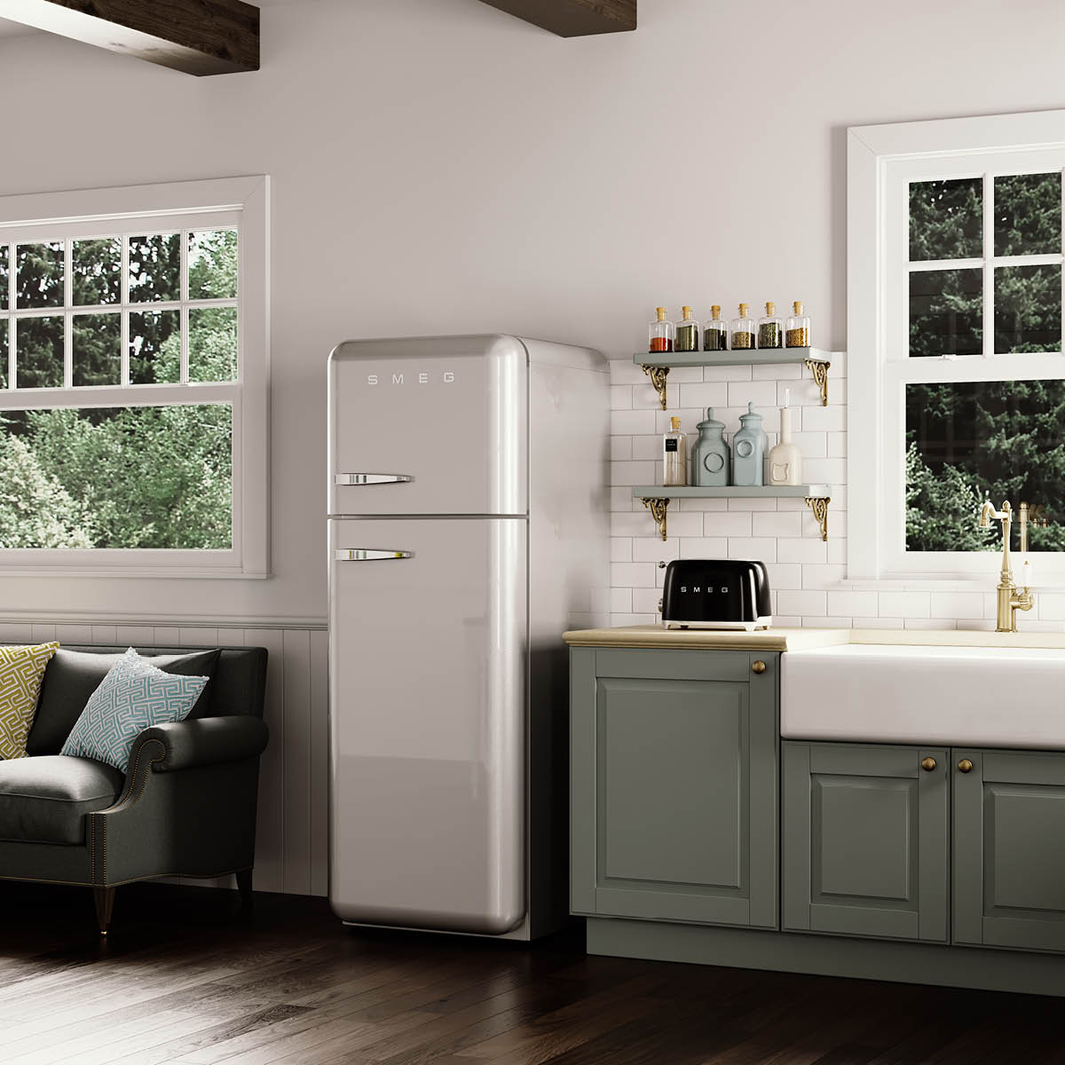 Smeg 50's Style Brödrost 2 skivor Svart