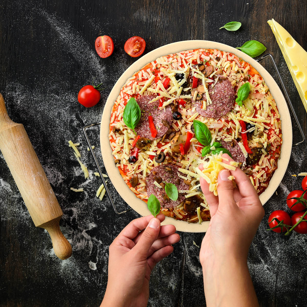 Pizza Angels Pizzasten 33 cm Beige