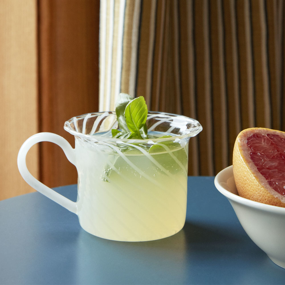 Mugg borosilikatglas 8 cm 2-pack Klar/Vit