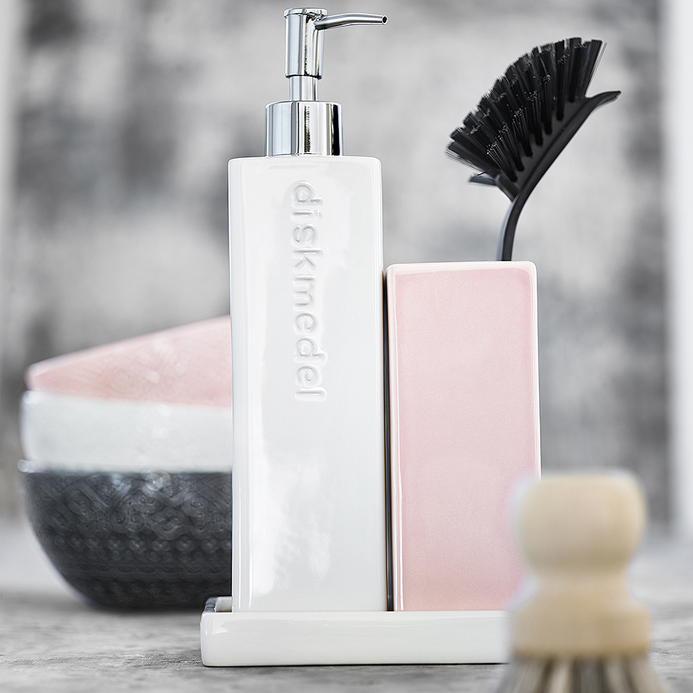 Kub Diskmedelspump 25 cm Vit