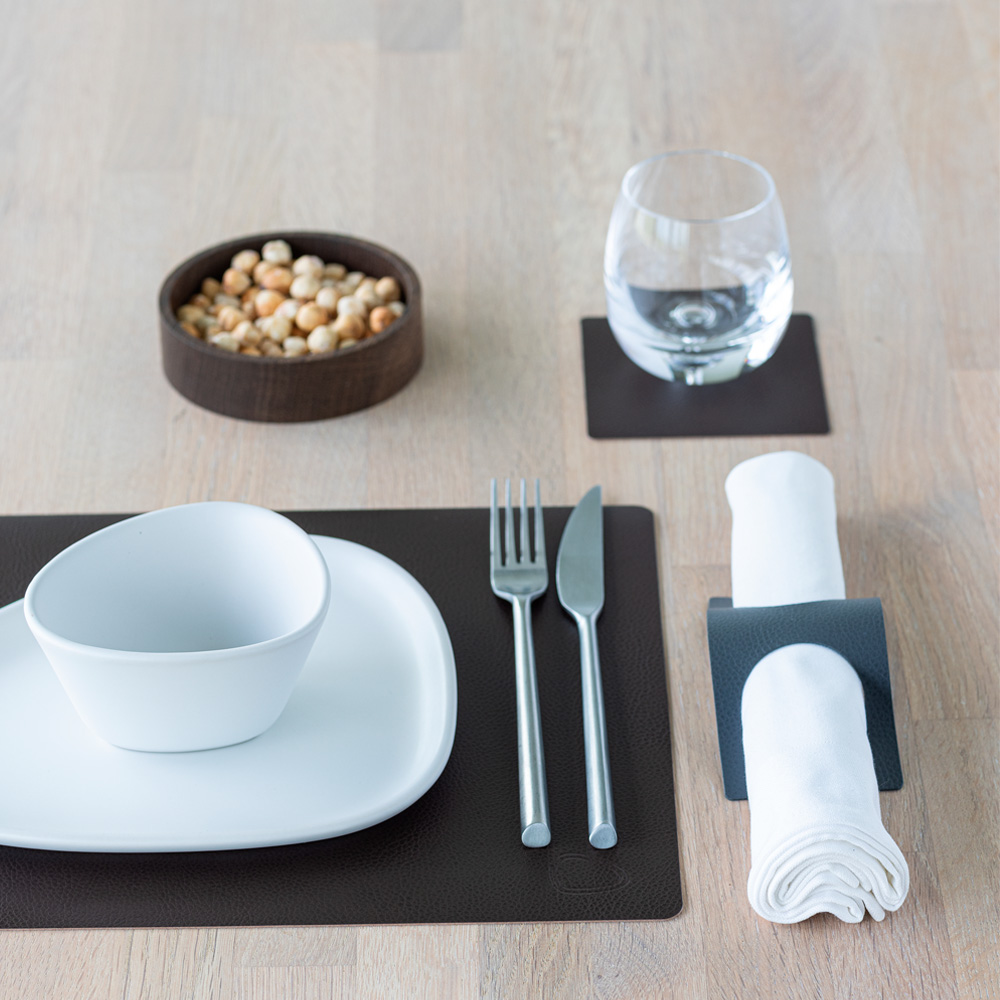 Leather Serene Rectangle Bordstablett 26x34 cm Hazel