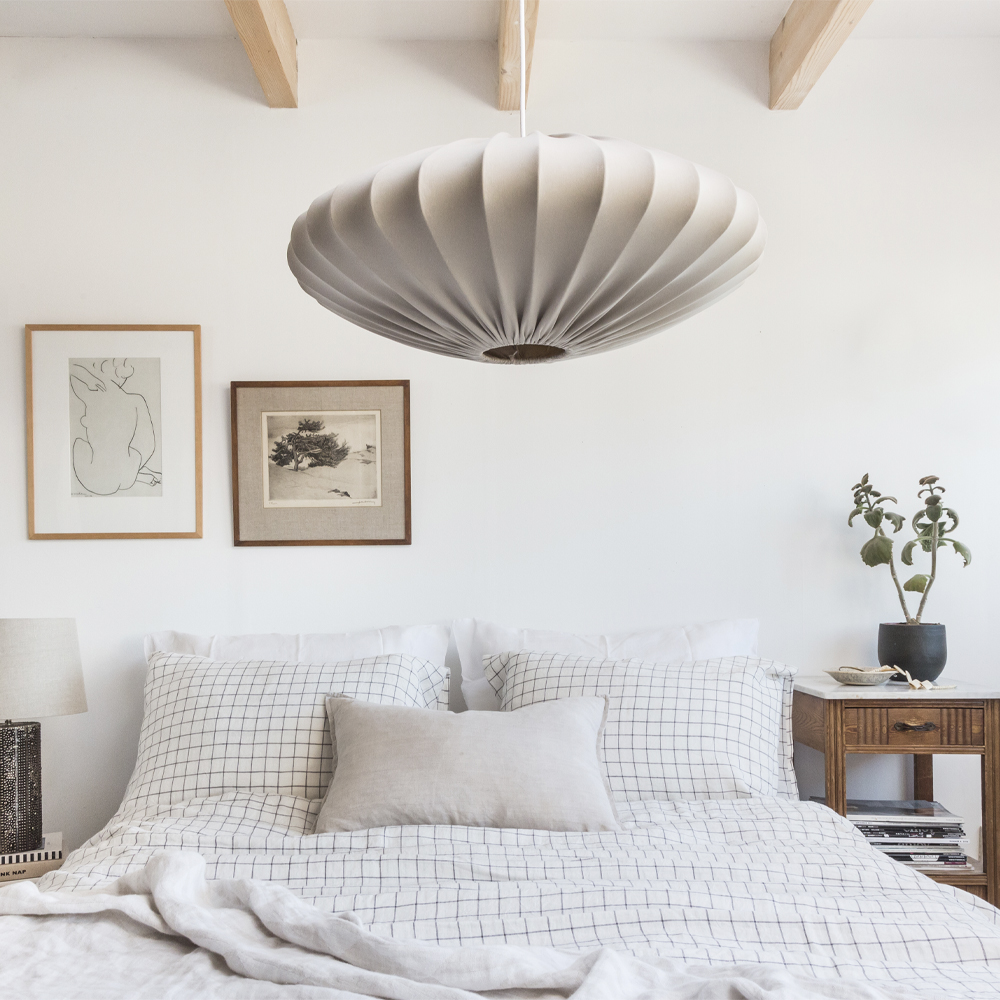 Watt & Veke Ellipse Taklampa Linne 65 cm Natur