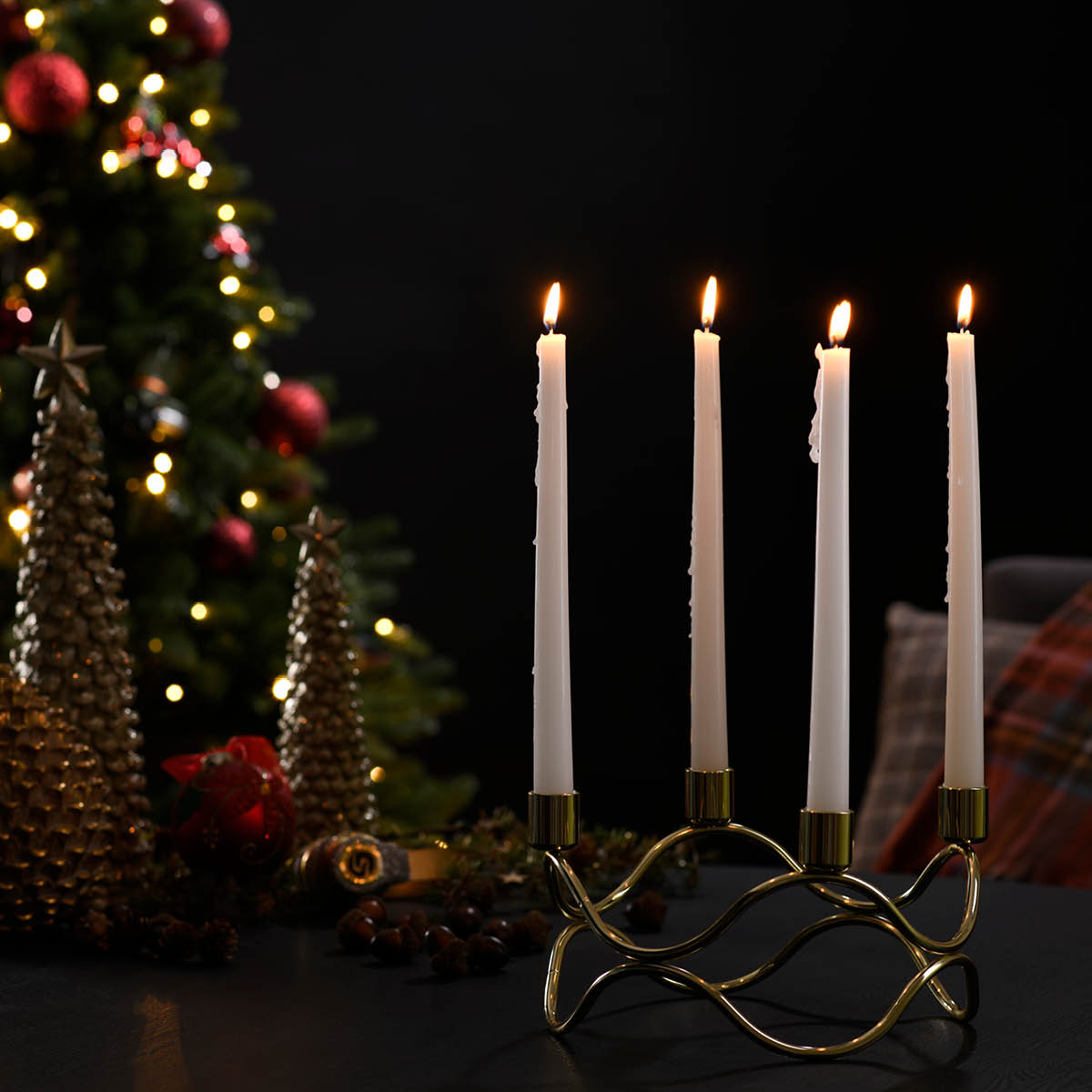 Norma Adventsljusstake 24,5 cm Guld