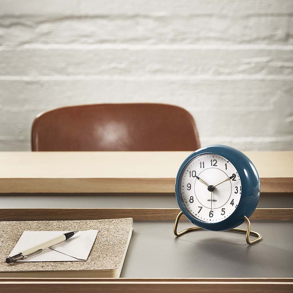 Station Bordsur 11 cm Blå/Mässing