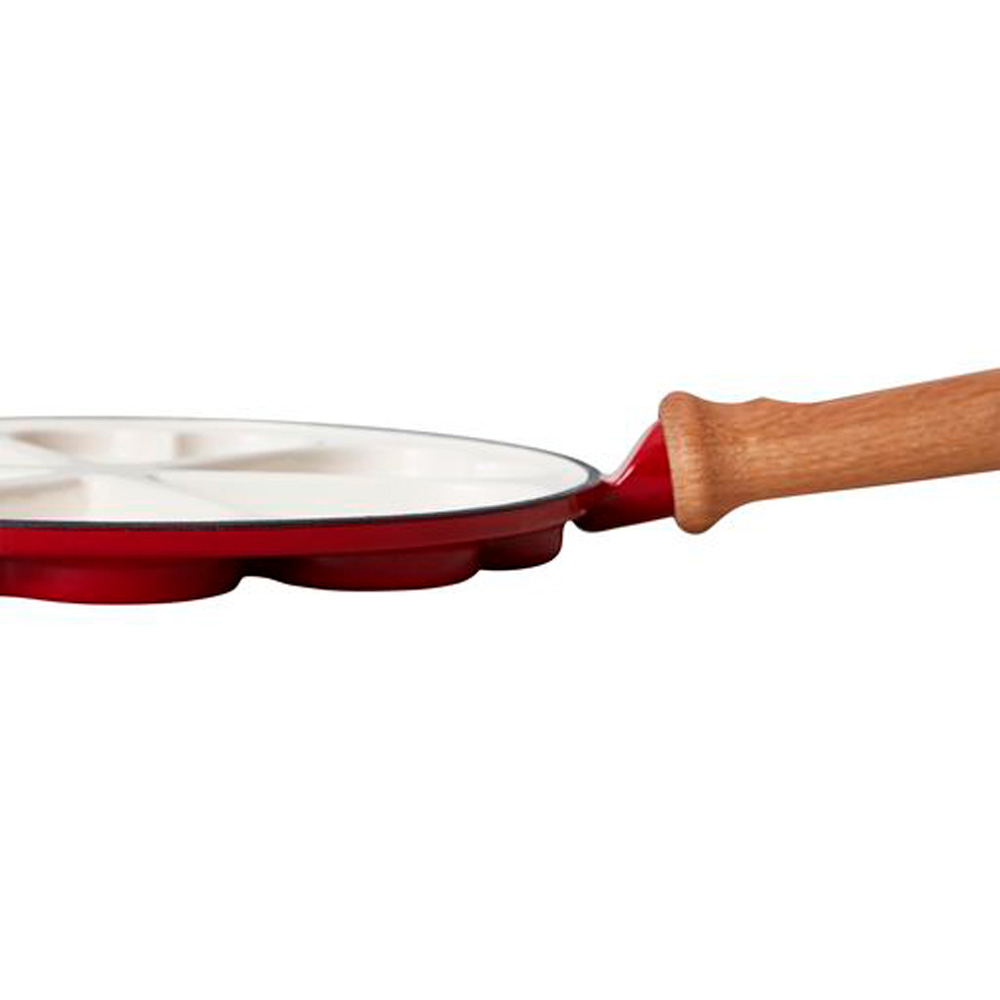 Pl&auml;ttj&auml;rn 6 Hj&auml;rtan Emaljerad Gjutj&auml;rn R&ouml;d