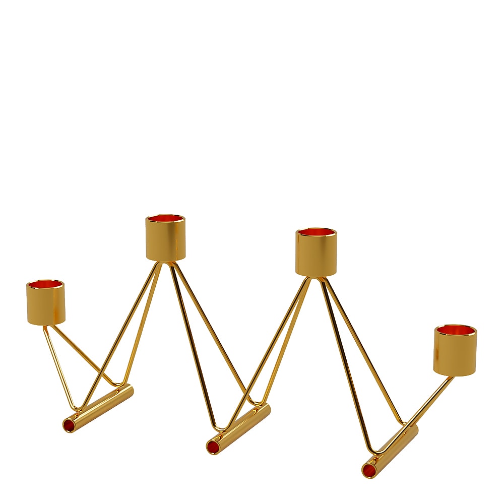 Vinkel Ljusstake 4 ljus Mässing