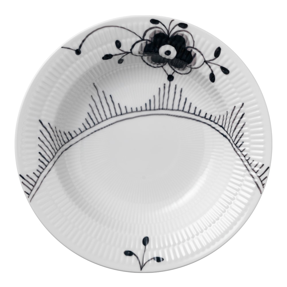 Black Fluted Mega Tallrik djup 21 cm