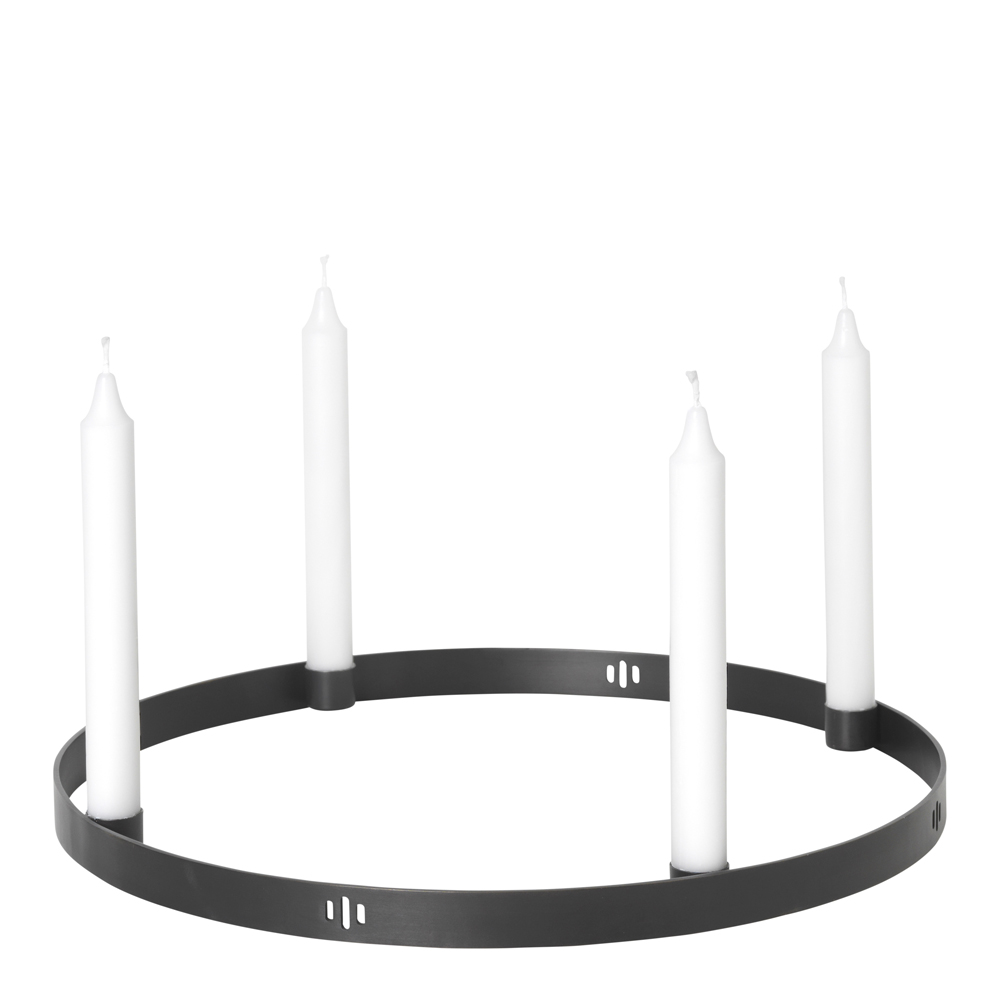Circle Ljushållare 38 cm 4 ljus Svart
