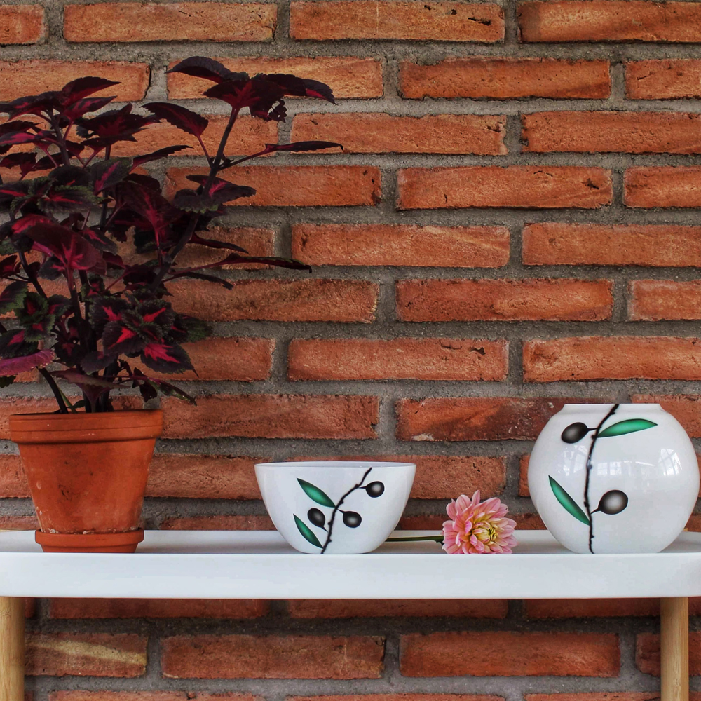 Olivia Skål 17 cm Vit