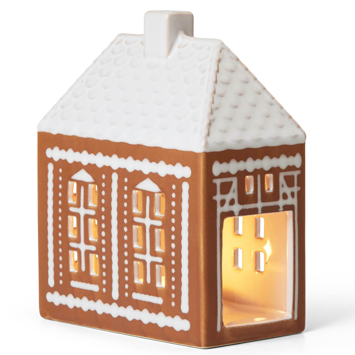 Pepparkakshus Ljuslykta Medium Brun