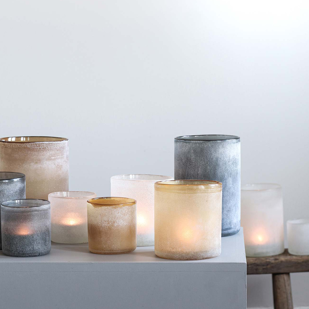 Frost Ljuslykta 12x12 cm Amber