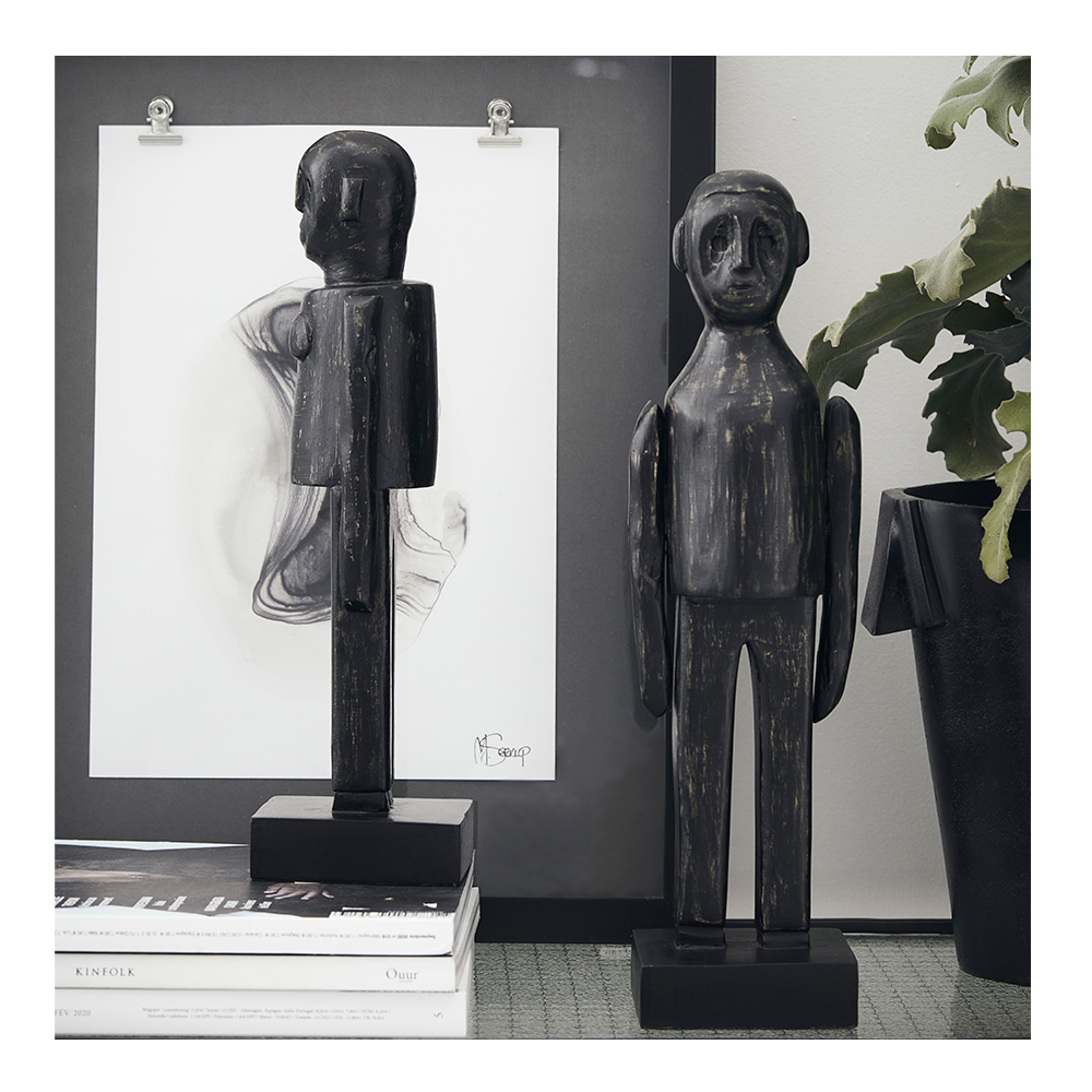 Skulpturer Spouses Träfigurer Mörkbrun