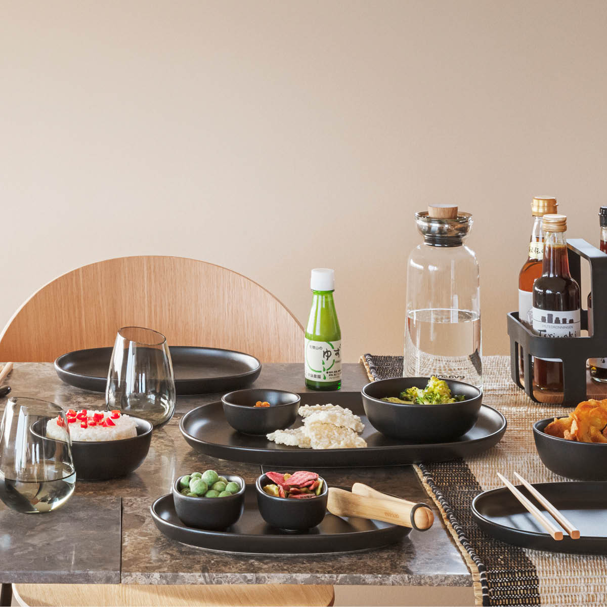 Nordic kitchen Ovala Serveringsfat 36 cm Svart