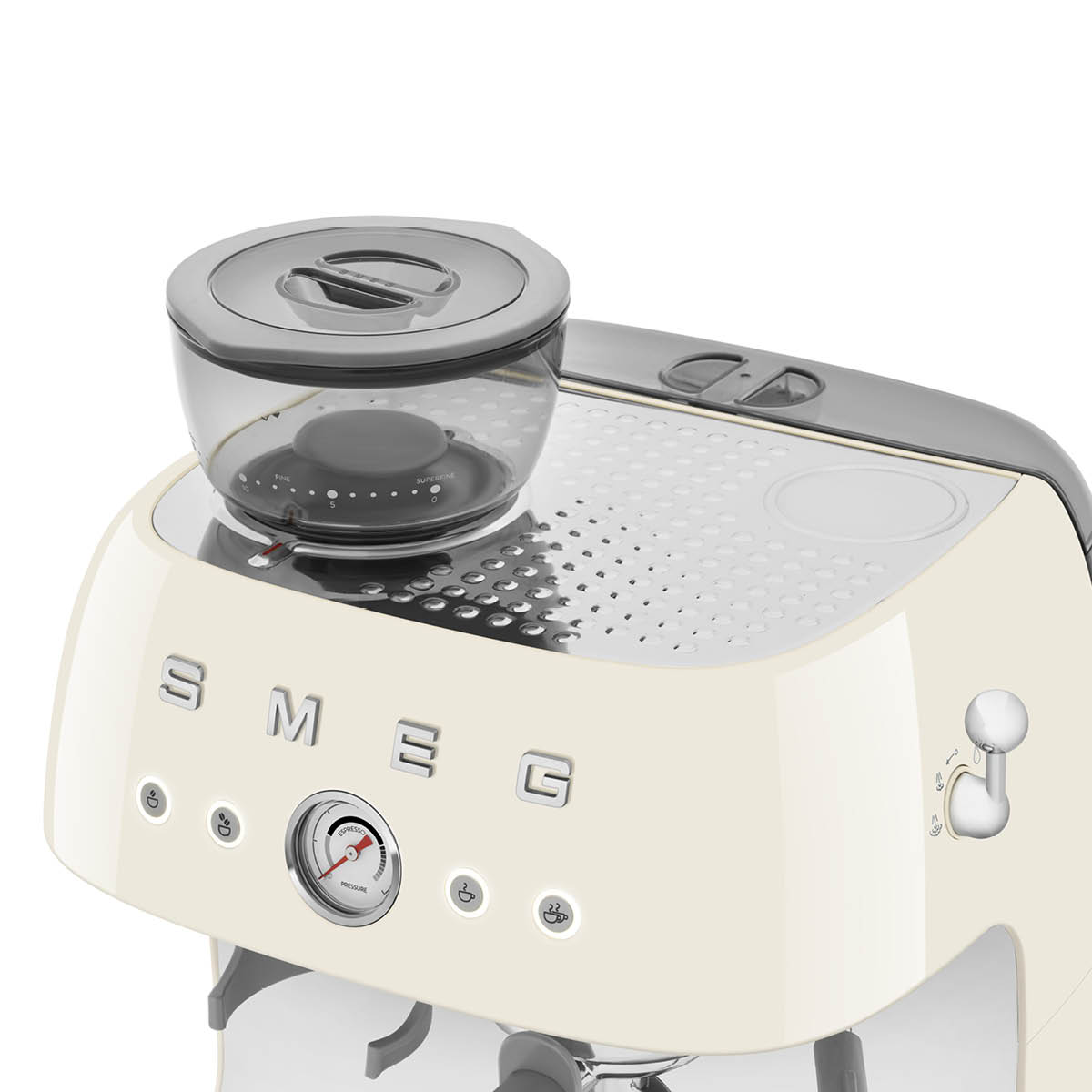 Smeg Manuell Kaffemaskin med Kvarn Creme