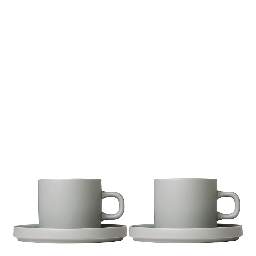 Pilar Kaffekoppar m/Fat 7 cm 2-pack Mirage Grey