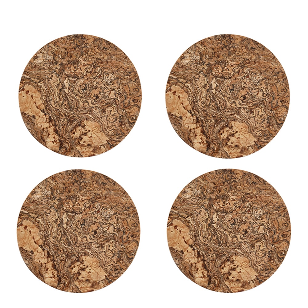 Skandinavien Glasunderlägg Rund Kork 4-pack