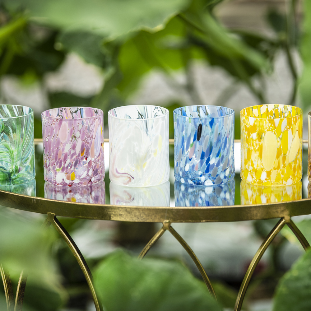 Swirl Ljuslykta 9 cm Blå