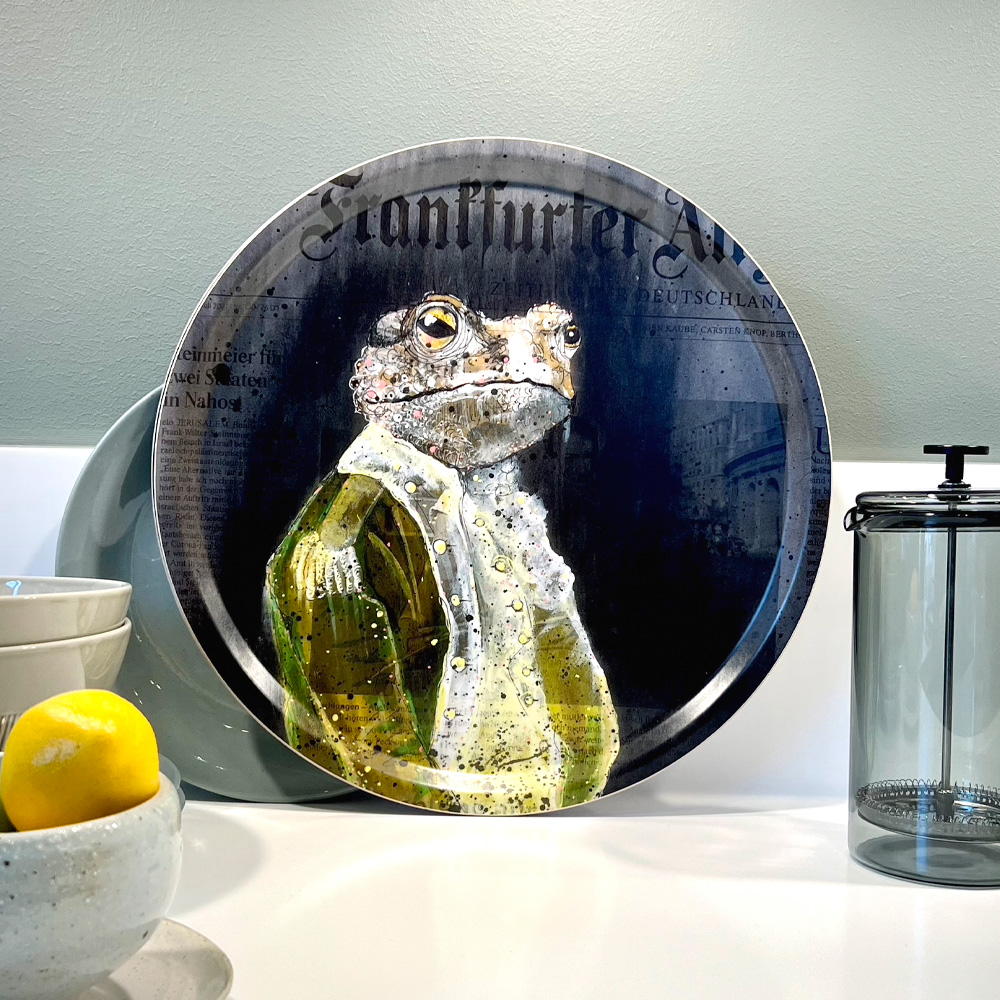 Bricka Rund Frogs of Wall Street 38 cm Svart