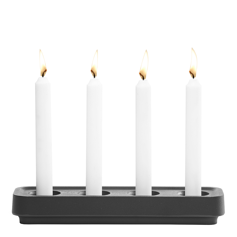 Stumpastaken lång 4 ljus Svart