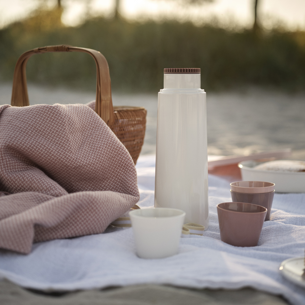 Picnic Termoflaska m 4 Koppar 1L Blossom/Vit