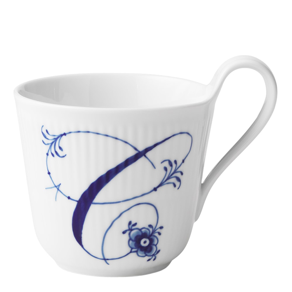 Blue Fluted Pl Alphabet Mugg 33 cl C