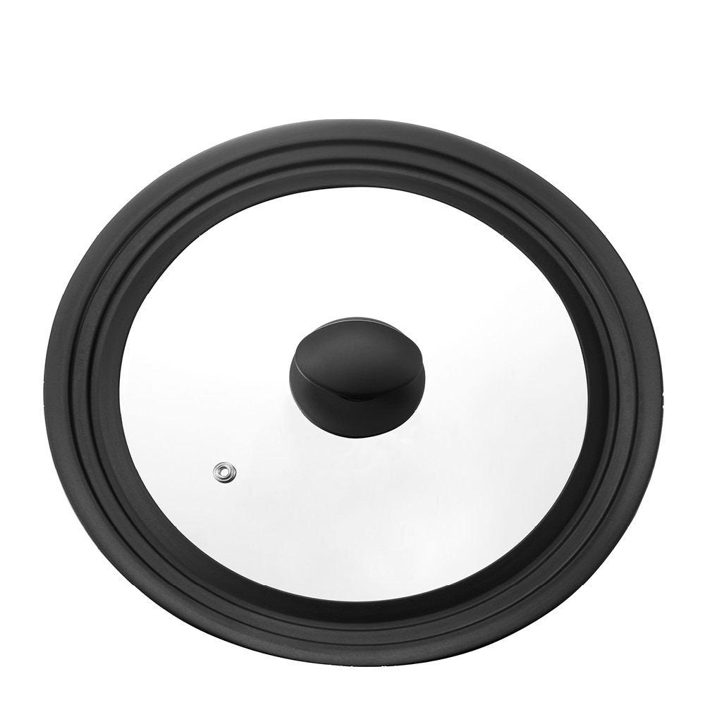 Universallock svart silikon runt glas 24,26, 28 cm