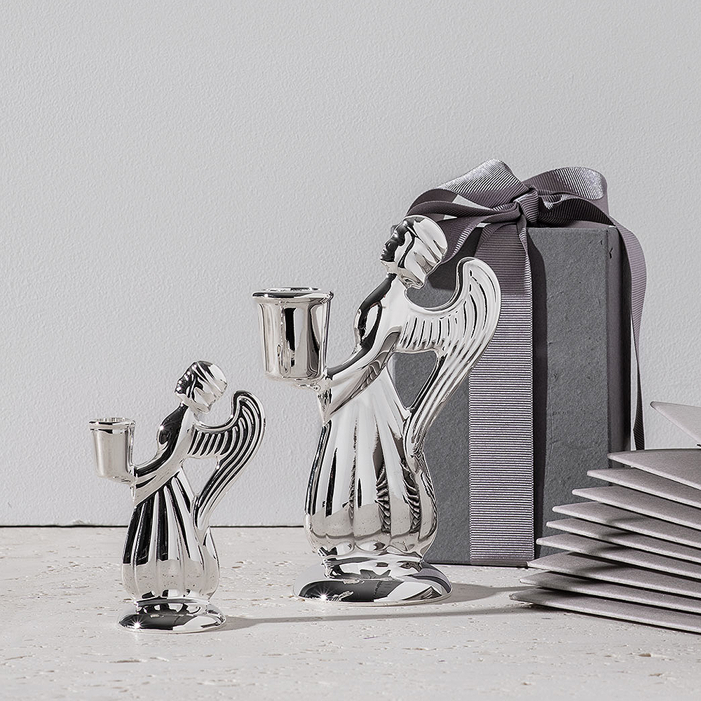 Skyddsängel Liten 9 cm Silverpläterad mässing