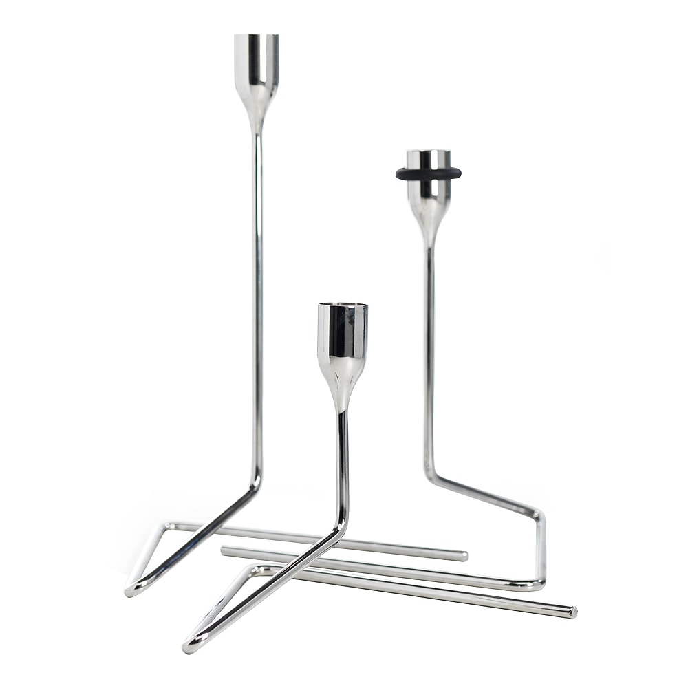 Puzzle Ljusstake 3 delar Silver