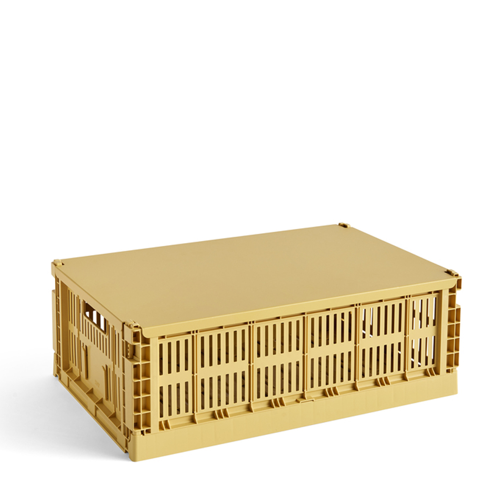 HAY Colour Crate Lock till förvaringslåda Large Golden Yellow