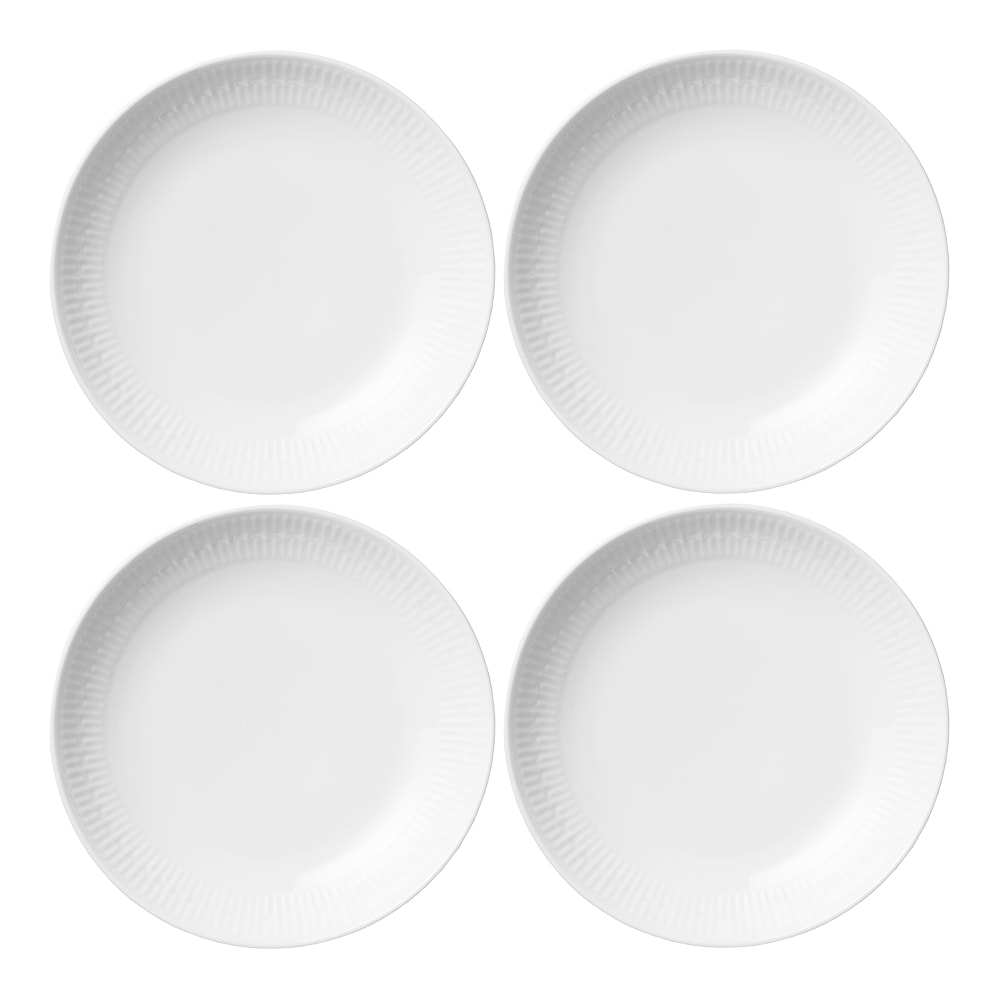 Relief Tallrik djup 22 cm 4-pack Vit