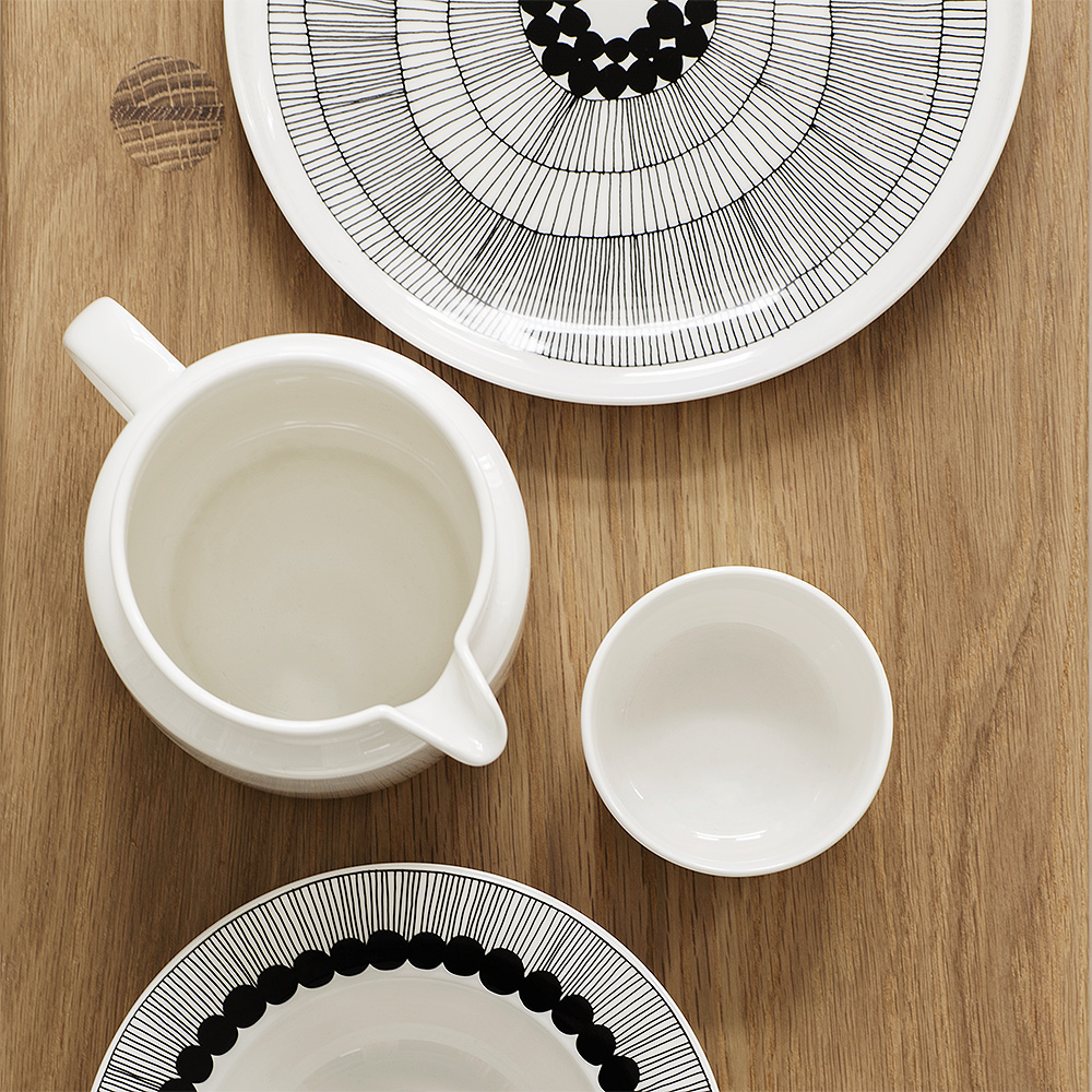 Siirtolapuutarha Tallrik flat Svart/Vit 25 cm