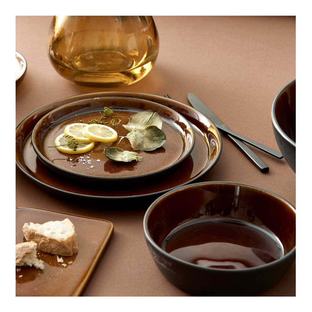 Soppskål 18 cm Svart/Bärnsten