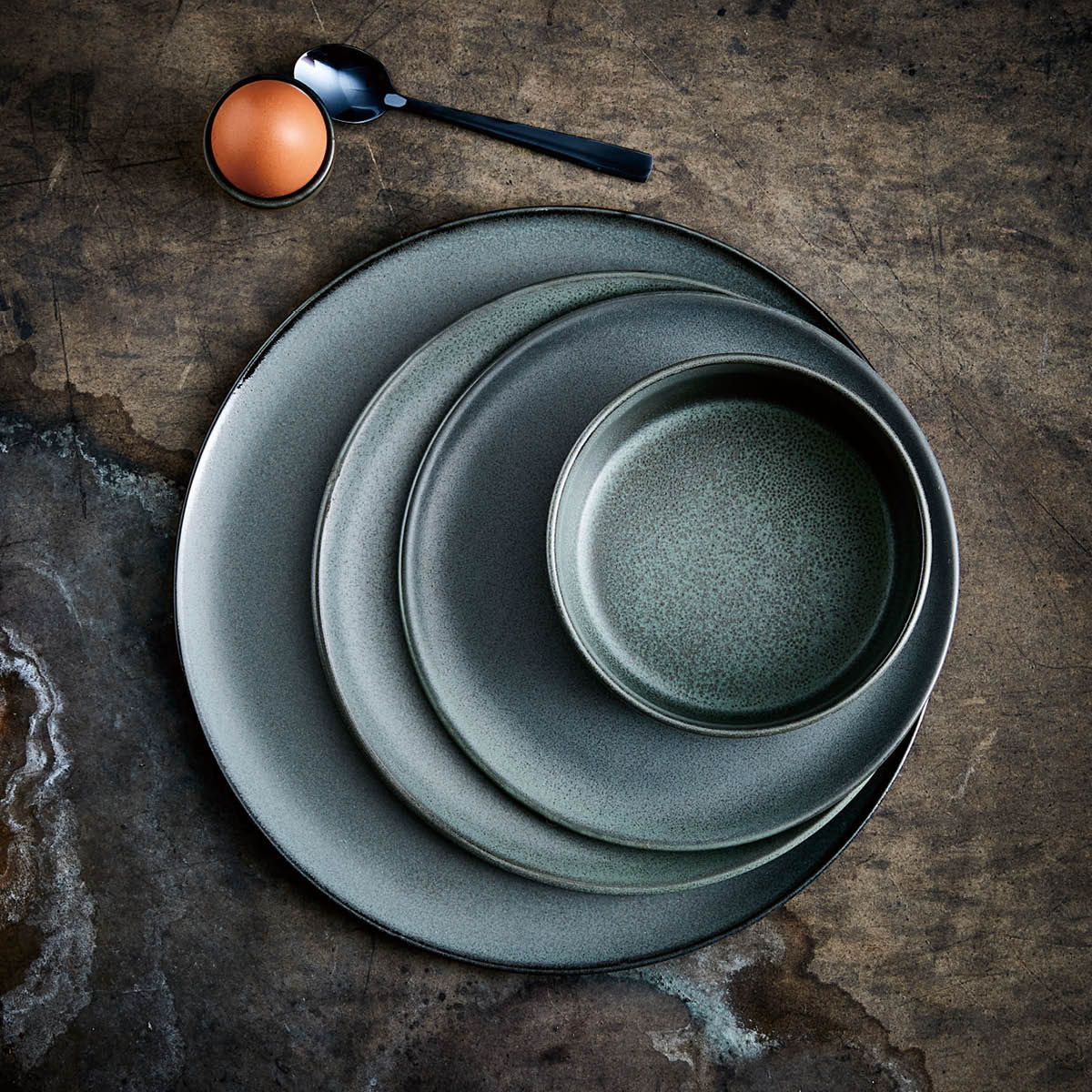 Raw Tallrik Stengods 28 cm Northern Green