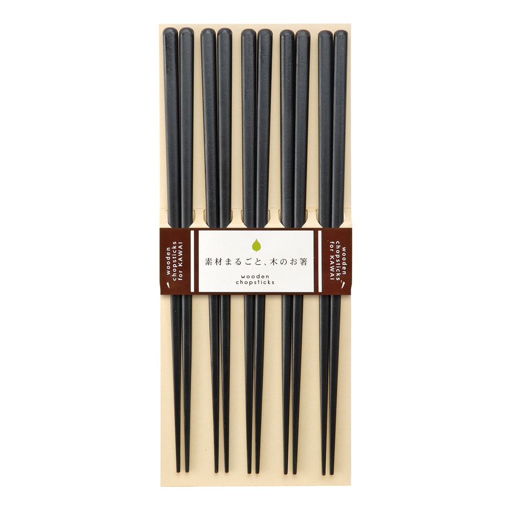 Ätpinnar Plain Wood 5-pack Svart