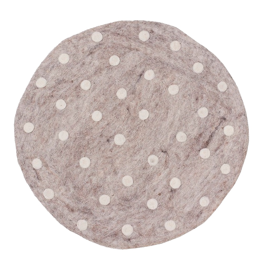 Felt Sittdyna 37 cm Ljusgrå prickig