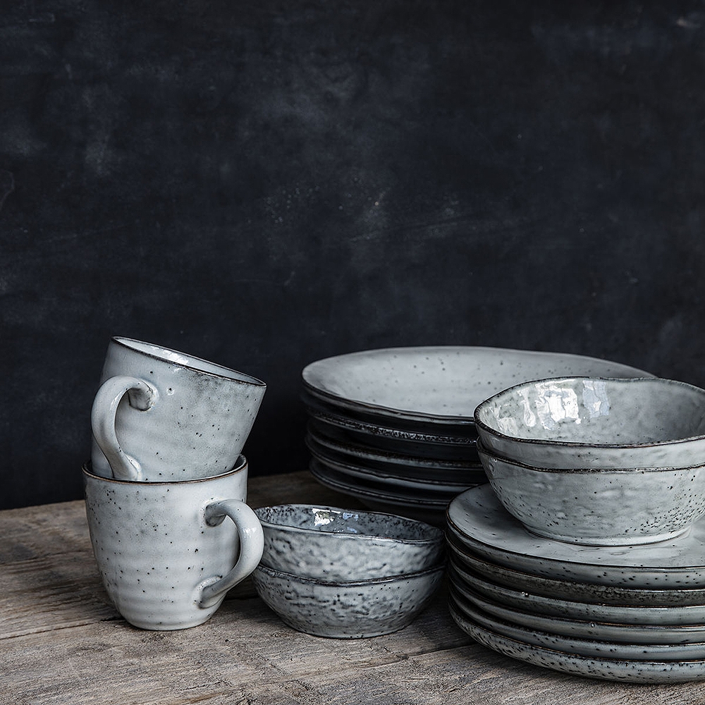 Rustic Skål Grå/Blå 21,5 cm