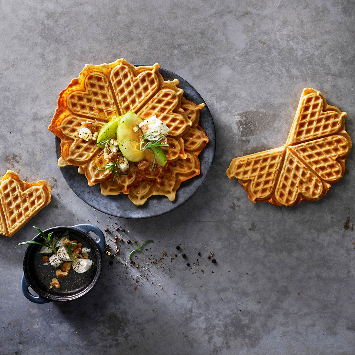 Våffeljärn dubbelt Svart WAD-619B