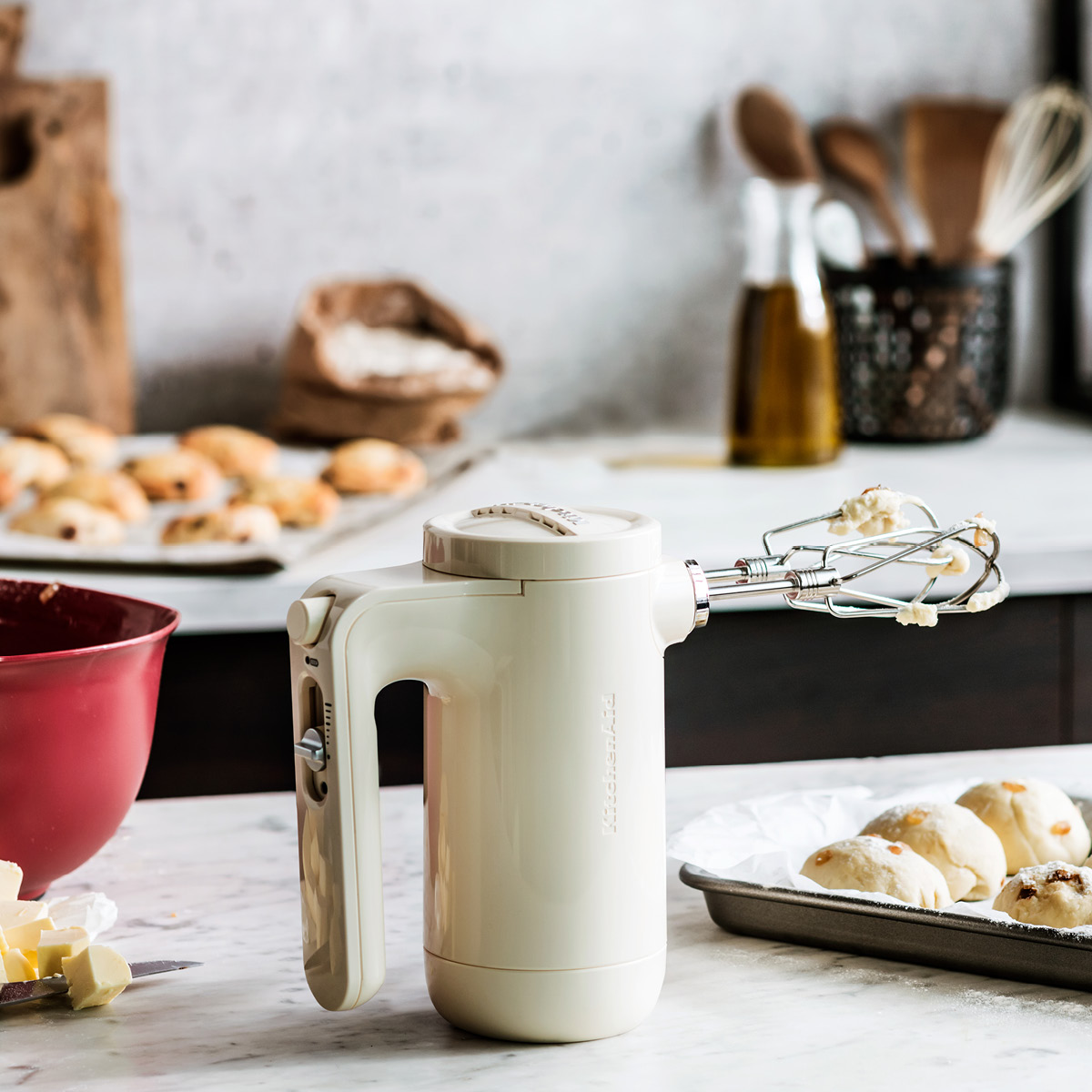 KitchenAid Cordless Elvisp Sladdlös Crème Vit