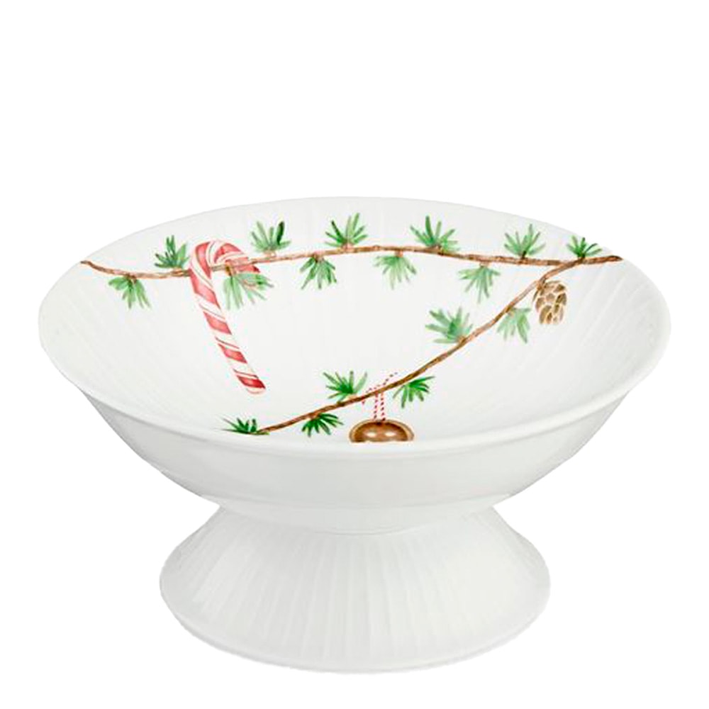 Hammersh?i Christmas Serveringsskål på fot 16 cm Vit
