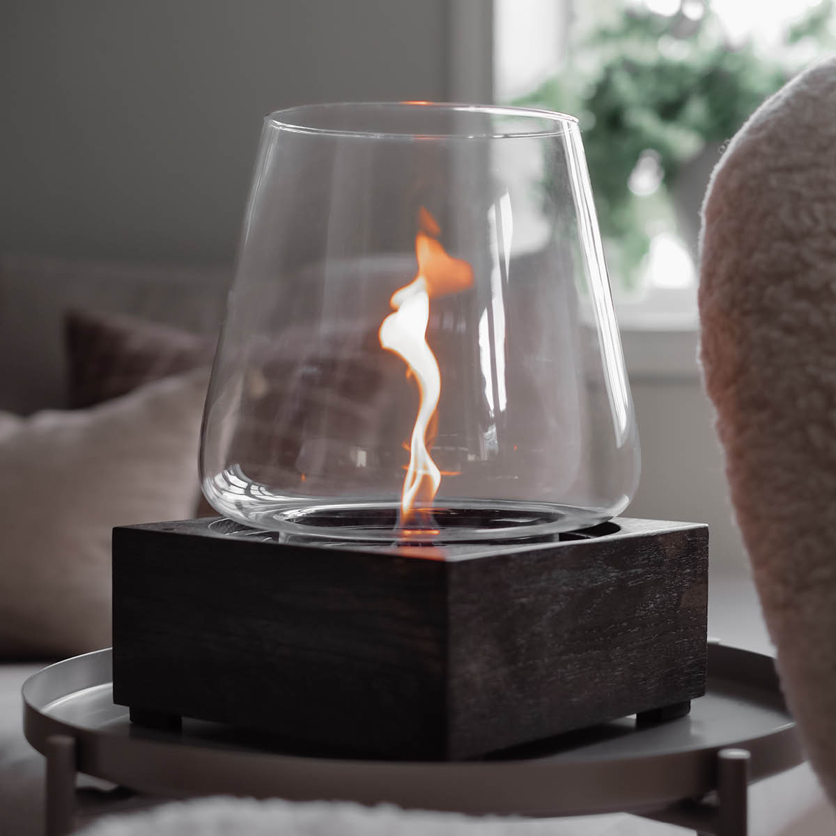 Poppy Lykta 24 cm Mörkbrun