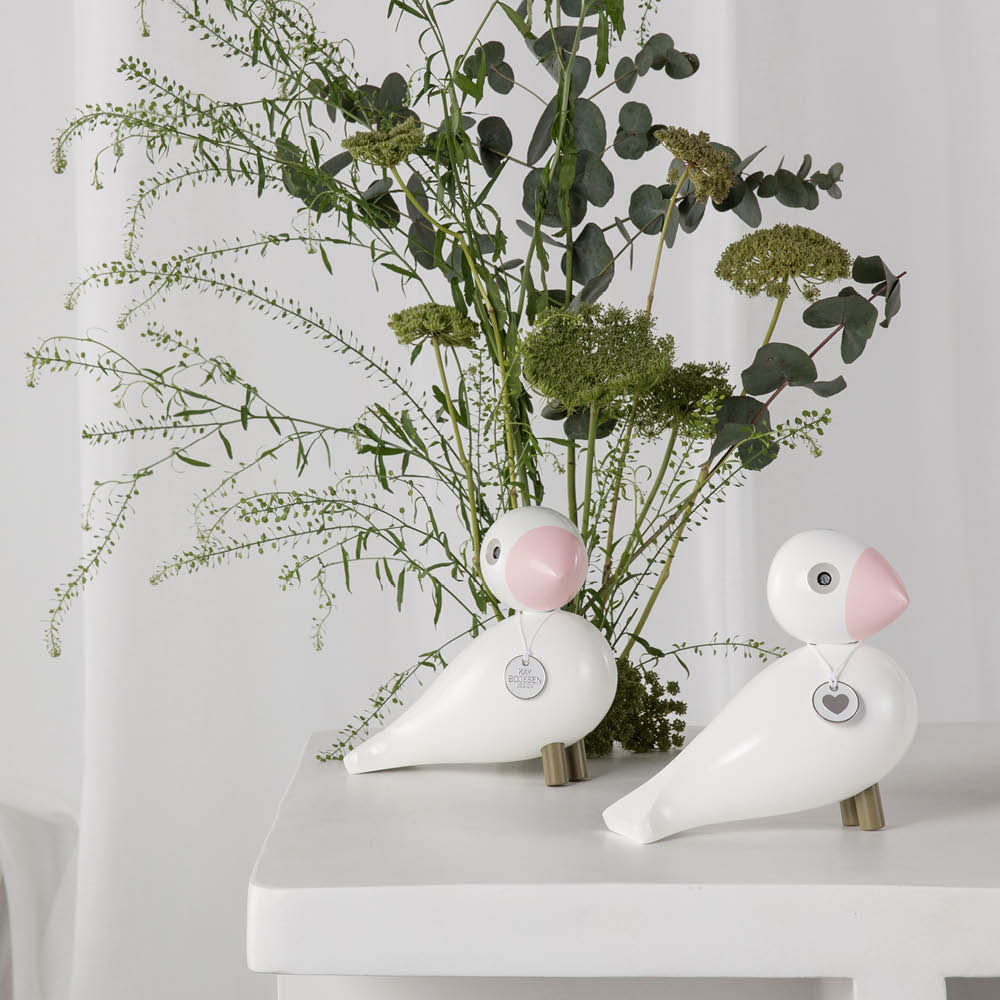 Sångfågel Love 15.5 cm Vit/Rosa