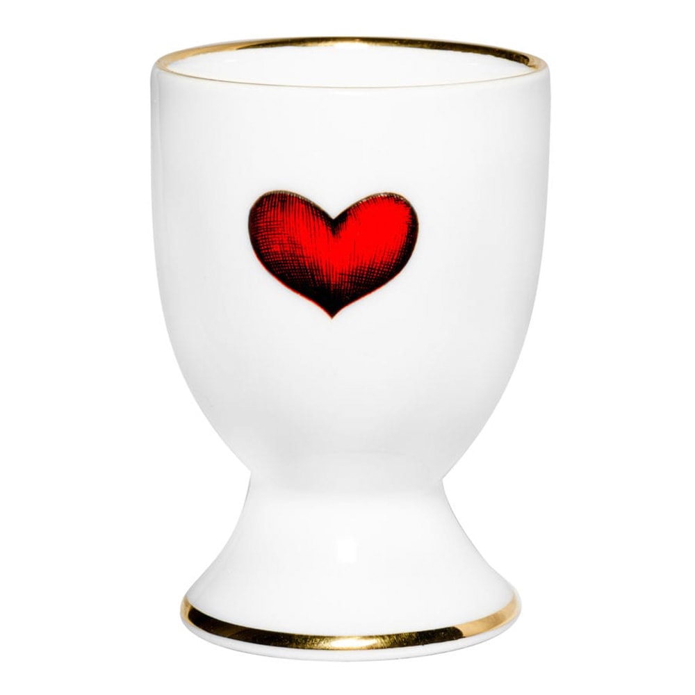 Äggkopp Red Heart 22 k guldkant