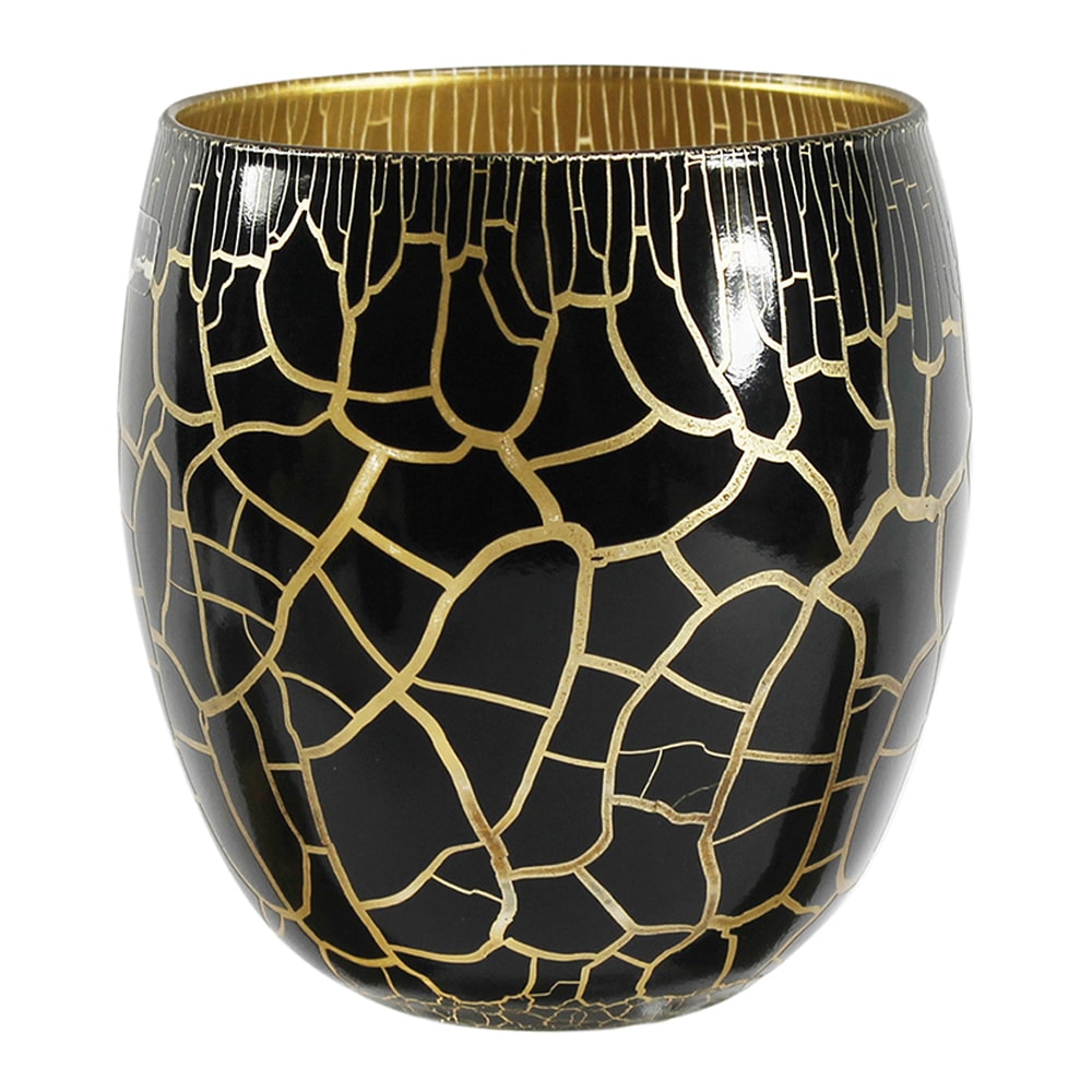 Croco Ljuslykta 10 cm Svart/Guld